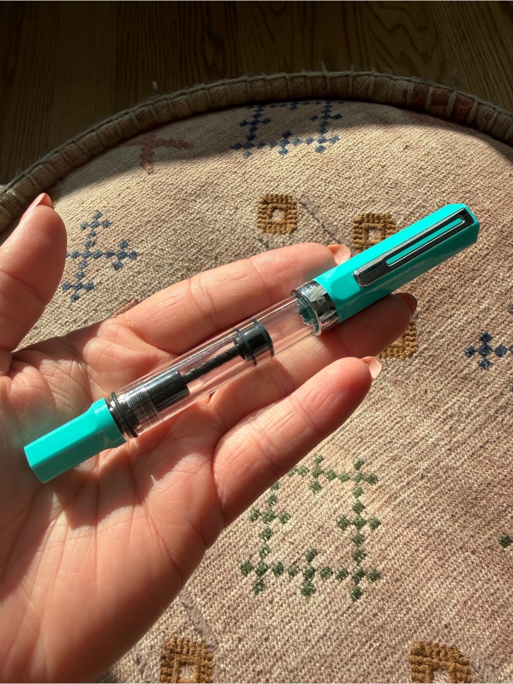 Twsbi Eco Turquoise with Transparent Barrel Fountain Pen - Picture 2 of 12